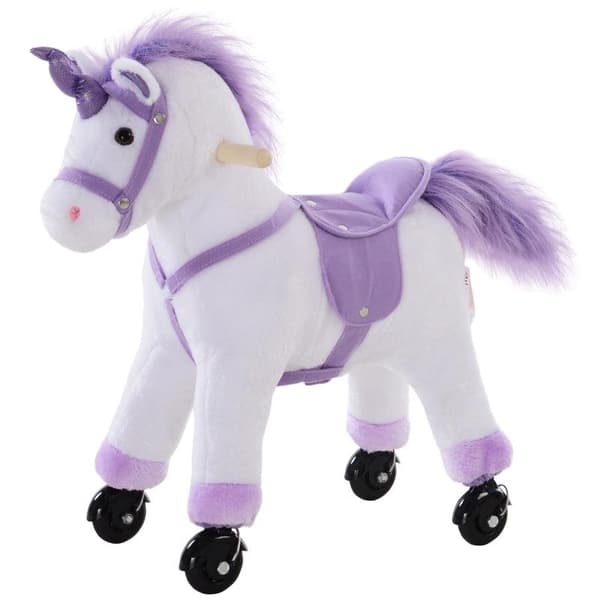 Rootz Kids Walking Horse - Vildthest - Ridehest - Ridning - Unicorn Horse - Lilla - 55 x 23 x 60 cm