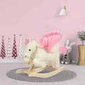 Pikkukuva 2 / 5: Rootz Children's Rocking Horse - Baby Rocking Animal Horse with Animal - Sounds Toy  -Handles for 18-36 Months - Plush - White + Pink - 70 x 28 x 57 c