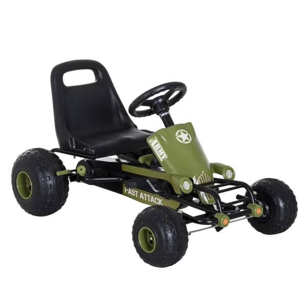 Rootz Go Kart - Pedal Go Kart - Kids Go Kart - Pedal Vehicle - Pedal Vehicle - Pedal Car - Green - 99 x 65 x 56cm
