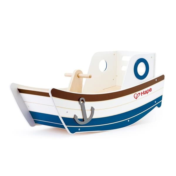 Gungbåt i trä - HAPE - Max vikt. 50 kg - 81,4 x 30 x 36,6 cm - För barn från 12 månader