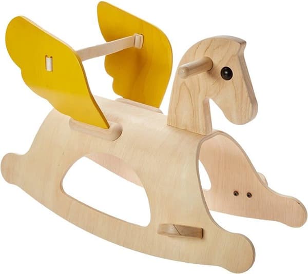 Pegasus gungspel i trä - PLANLEKSAKER - Blandat - 32 x 63 x 43,5 cm - Från 12 månader