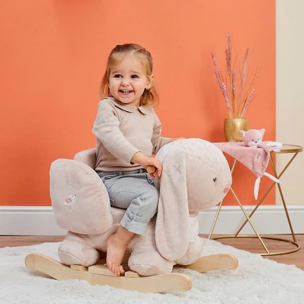 NATTOU Beige Rabbit Rocker - Alice & Apple - Vit - Blandat - 65x34x45 cm - Barn