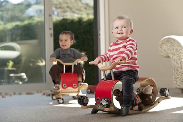 3 i 1 utvecklande leksak - Wishbone - Flip - Rocker, rollator och bärare - Röd - Blandat