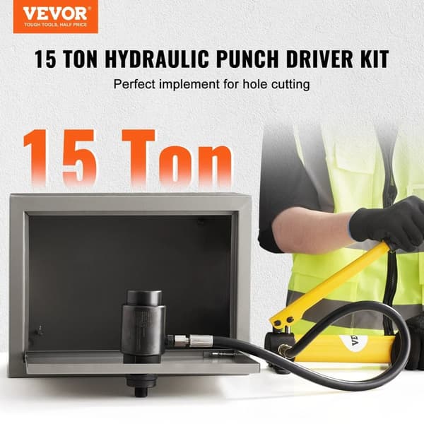 Hydraulisk Knockout Punch Driver Kit, 15Ton Kapacitet, 10 Stansar