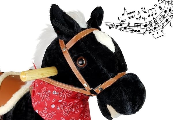 Gunghäst Black and White Sounds Moves Mouth Tail 74 cm