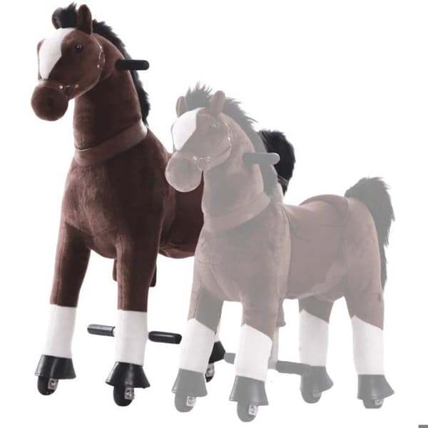Riding Horse på Hjul - Stor - 5 till 9 år - Gungande Lekdjur - Mörkbrun