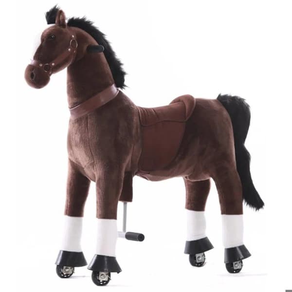 Riding Horse på Hjul - Stor - 5 till 9 år - Gungande Lekdjur - Mörkbrun