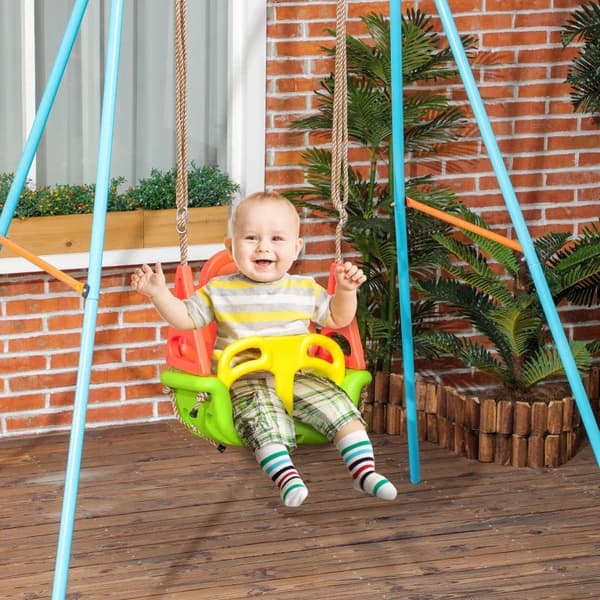 Rootz 3-in-1 Baby Swing - Lasten keinu - Turvavyö - Pituussäädettävät köydet - Sisällä - Ulkona - Vihreä - 48 x 34 x 180 cm