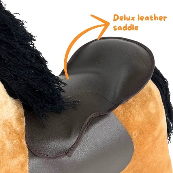 Vaggivhorse - med Deluxe Sadeln - Stor - 3 till 5 år - Brun
