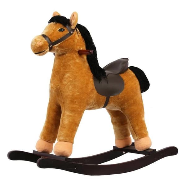 Vaggivhorse - med Deluxe Sadeln - Stor - 3 till 5 år - Brun