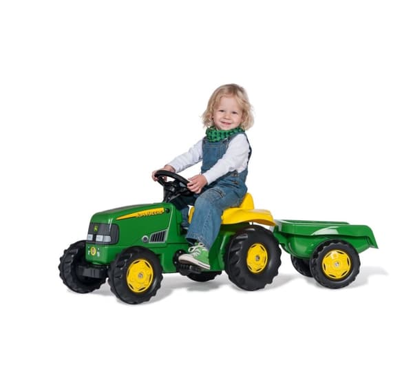 John Deere pedaltraktor med trailer