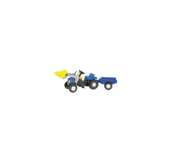 Pedaltraktor New Holland med skopa och släp
