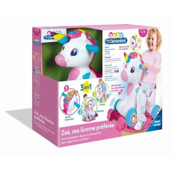 Rocking Unicorn och Carrier Zoe My Favorite Unicorn från Baby Clementoni