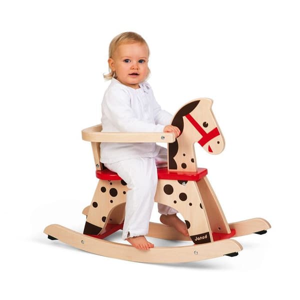 Caramel Wooden Gunghäst - JANOD - Anti-Tilt System - Från 1 år