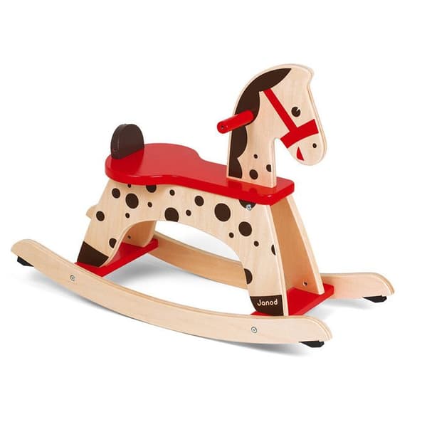 Caramel Wooden Gunghäst - JANOD - Anti-Tilt System - Från 1 år