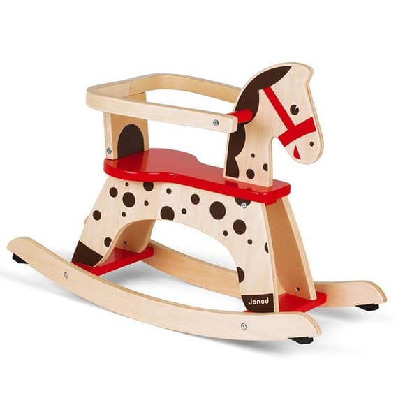 Caramel Wooden Gunghäst - JANOD - Anti-Tilt System - Från 1 år