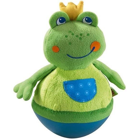 Culbuto Frog med ljudeffekt - HABA - Babyleksak 6 månader och över - Storlek 15 cm - Grön