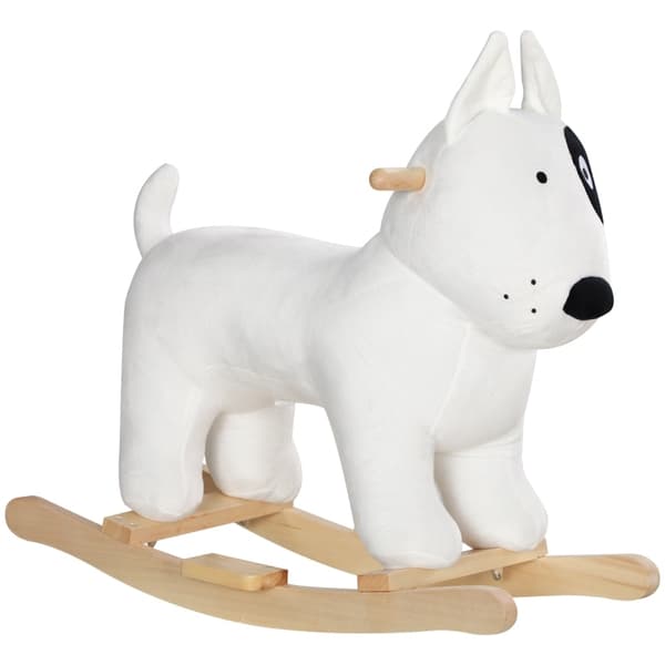 Rootz keinuhevonen - Dog Rocker - Pehmoinen kyyti - Turvallinen puinen pohja - 67 cm x 32,5 cm x 60 cm
