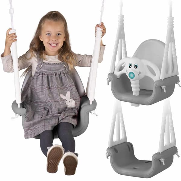 CE-certifierad 3in1 babysväng för 6 månader till 7 år - Säker, justerbar, inomhus/utomhus