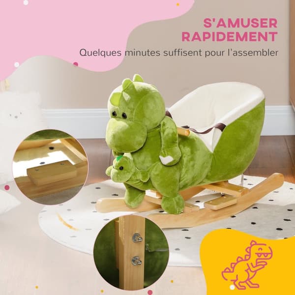 Rootz -dinosaurus rokkahevonen - taaperokappale - lasten muhkeat ajomatkat - 32 kappaletta - 62L x 33W x 45H CM - Turvavyöt
