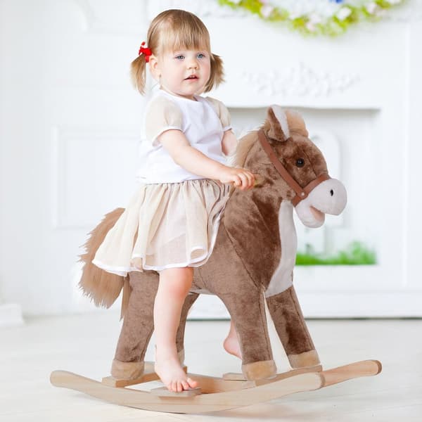 Rootz Rocking Horse - Western Horse - Saddle Plush Lelu - Optimaalinen mukavuus - 74 cm x 33cm x 62 cm