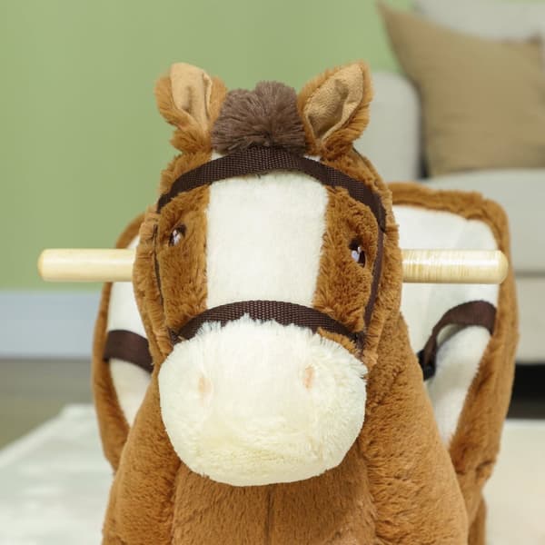Rootz Rocking Horse med lyde - Soft Toy Horse - Wooden Rocker - Fremmende motoriske færdigheder - 68x33x45cm