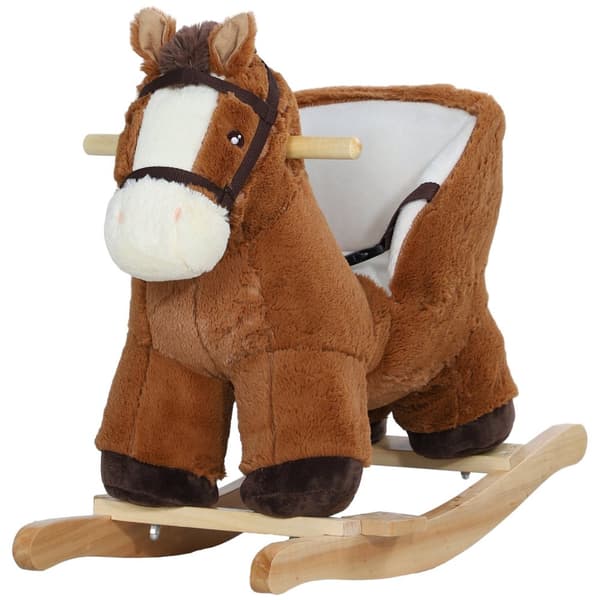 Rootz Rocking Horse med lyde - Soft Toy Horse - Wooden Rocker - Fremmende motoriske færdigheder - 68x33x45cm