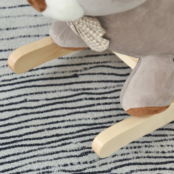 Rocking Horse Bear - Rocking Lelu - Taaperokappari - Sisäänrakennettu tuoli ja turvavyö - 60 cm x 33cm x 50 cm - harmaa ruskea