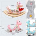 Miniatyrbild 4 av 4: TD® Baby gungstol i plast utan musik hästleksaker barn 1-3 år liten trävagn liten blå färg leksak