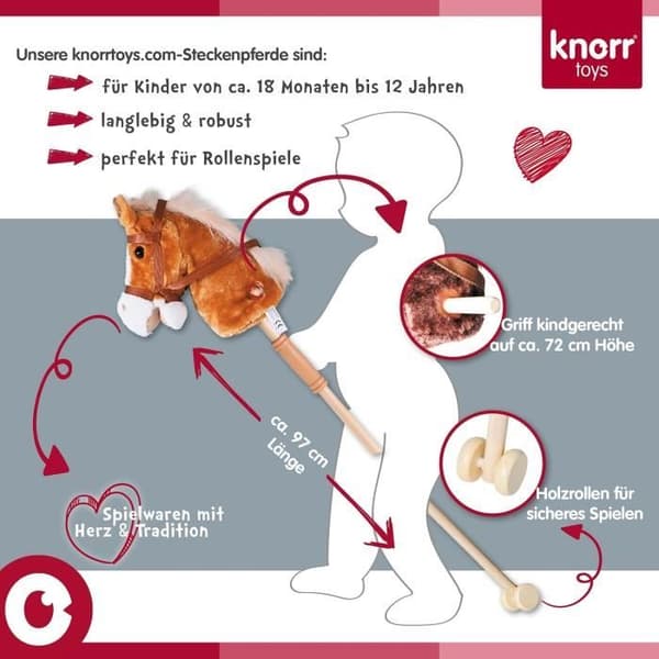 Stridshäst - Knorrtoys - Blacky - Trä - Svart - 95 cm