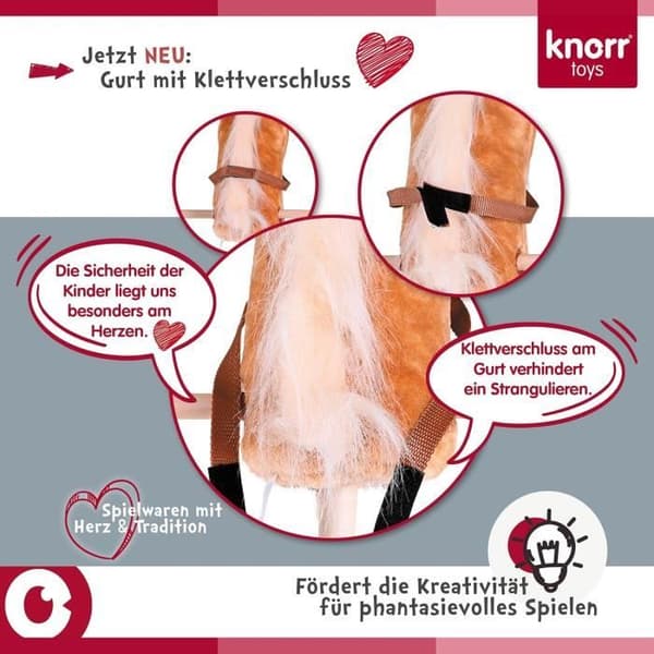 Stridshäst - Knorrtoys - Blacky - Trä - Svart - 95 cm