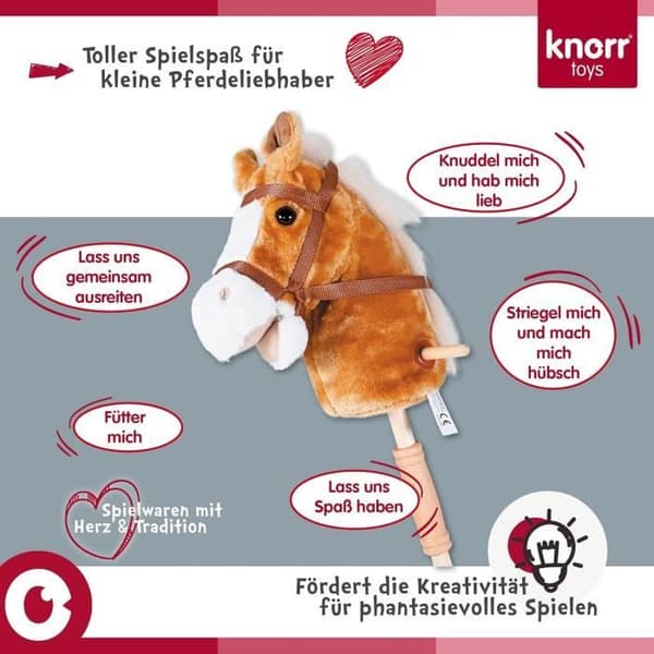 Stridshäst - Knorrtoys - Blacky - Trä - Svart - 95 cm