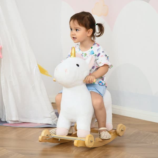 Gungstol med Hjul, 2-IN-1, 63x38x63 cm, Vit