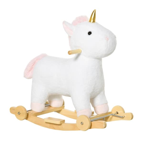 Gungstol med Hjul, 2-IN-1, 63x38x63 cm, Vit