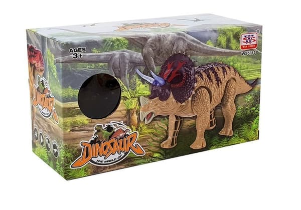Dinosaur Triceratops Battery Operated Yellow