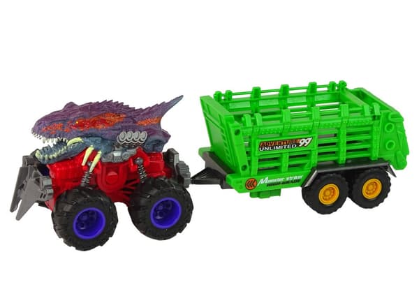 Vehicle with a Dinosaur Theme Trailer 4 Dinosaur Pieces