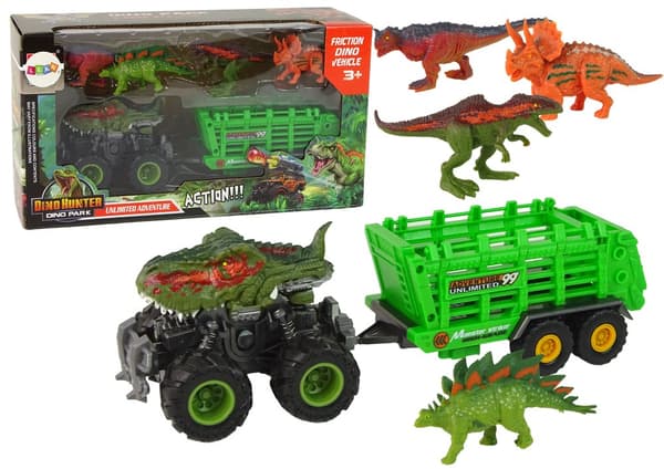 Vehicle with a Dinosaur Theme Trailer 4 Dinosaur Pieces