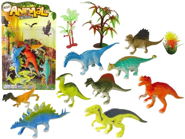 Set of Dinosaur Figures 9 Pieces Colorful