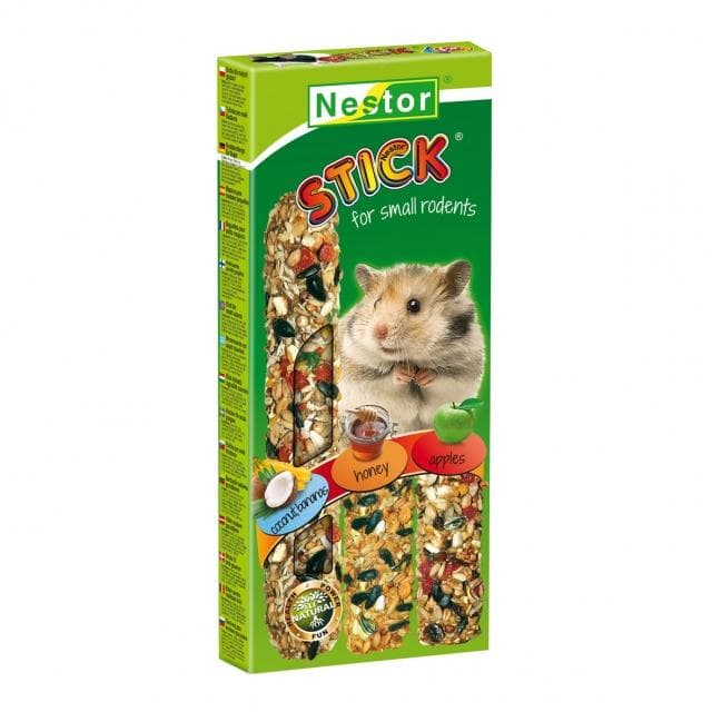 Nestorflask 3 i 1 för små gnagare - kokosnöt och bananer, honung, äpplen 175g