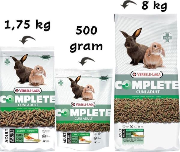 VERSELELAGA KANINFODER VUXEN 8 KG