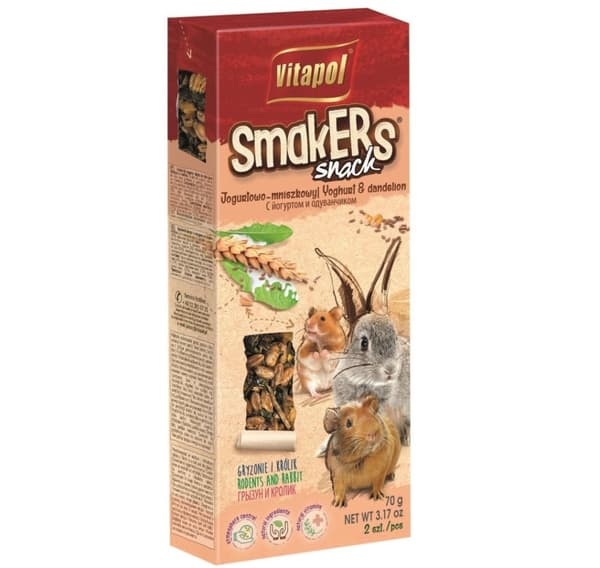 Herkku jyrsijöille ja kaneille SMAKERS jogurttia ja voikukkaa 2kpl 90g