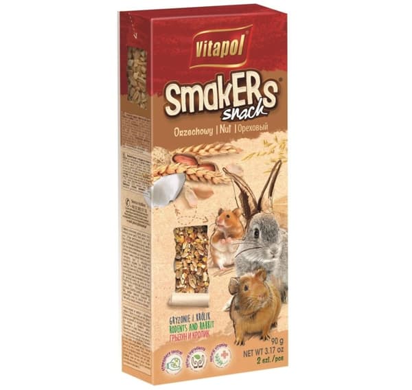 Godbid til gnavere og kaniner SMAKERS møtrik 2stk 90g