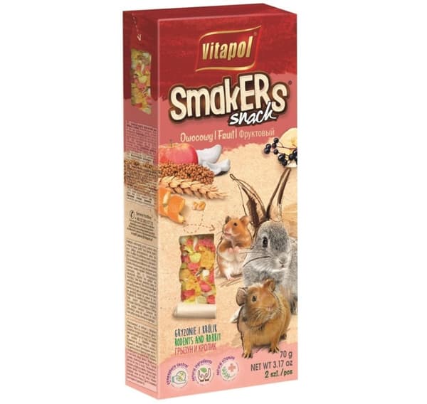 Godbid til gnavere og kaniner SMAKERS frugt 2stk 90g