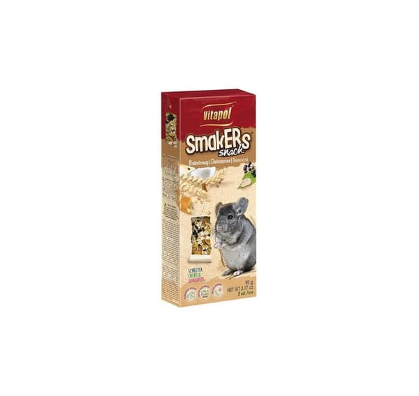 Godbid til chinchillaer SMAKERS delikatesser og nødder 2stk 90g