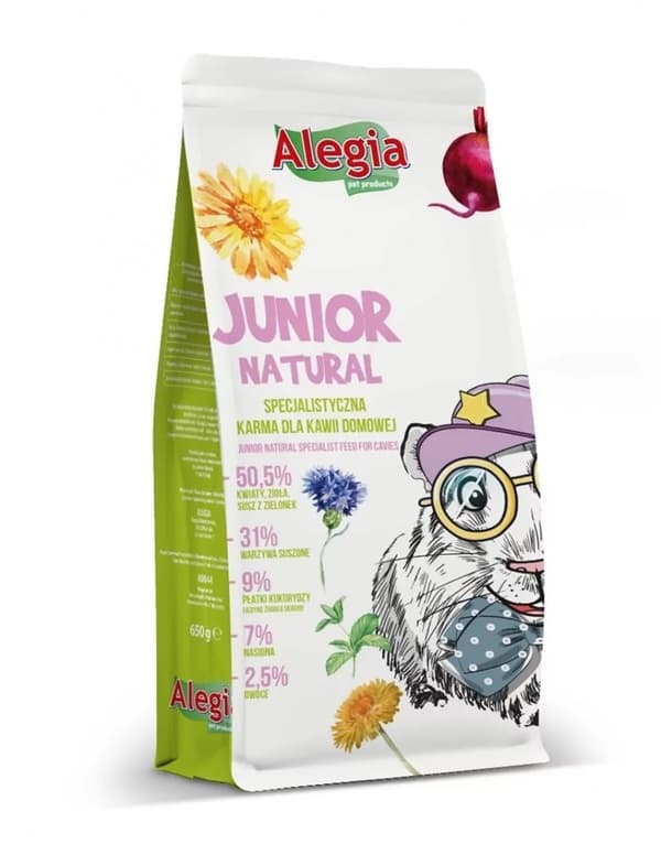 ALEGIA Junior Natural - mad til husdyrkavie - 650g