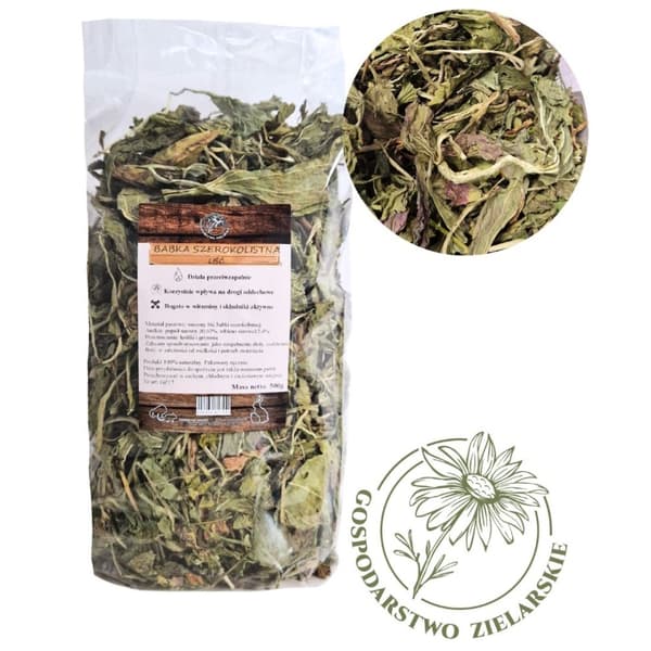 FACTORYHERBS Broadleaf Plantain Leaf Herbal Farm - Herkku jyrsijöille ja kaneille - 500 g