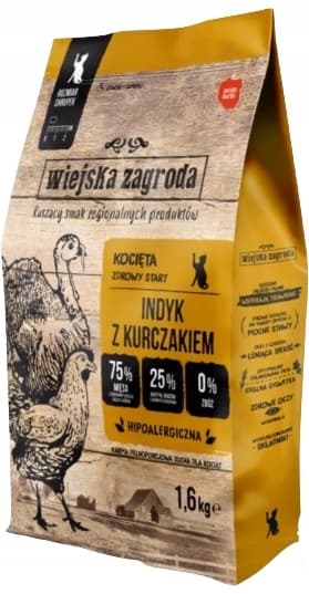 Torrfoder för kattungar från Rural Farm KALKON MED KYCKLING 1,6 kg