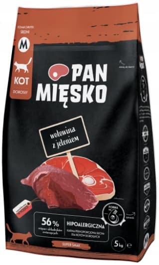 Torrfoder för katter PAN MEAT NÖTKÖTT MED HJORTSJÖT M 5 kg