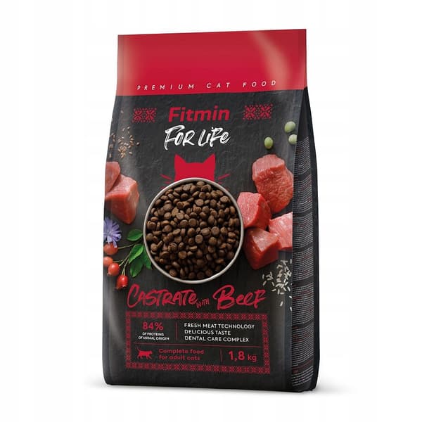 FITMIN Cat For Life Kastrerat torrfoder för katter NÖTKÖTT 1,8 kg