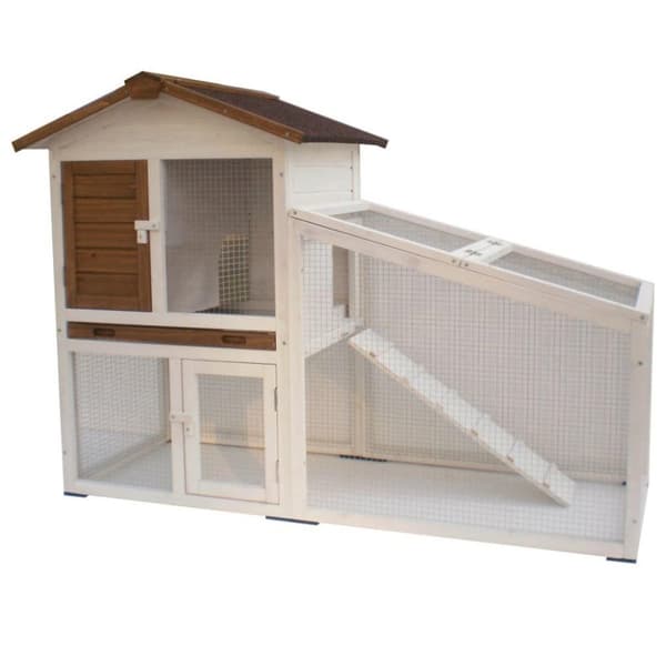 @Pet Kaninbur Tommy 140x65x100 cm vit och brun 20072